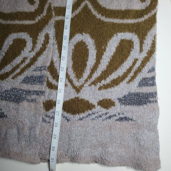 Free People Women’s Cardigan XS Green Cream Long Sleeve Sweater Oversized Boho - Picture 11 of 11